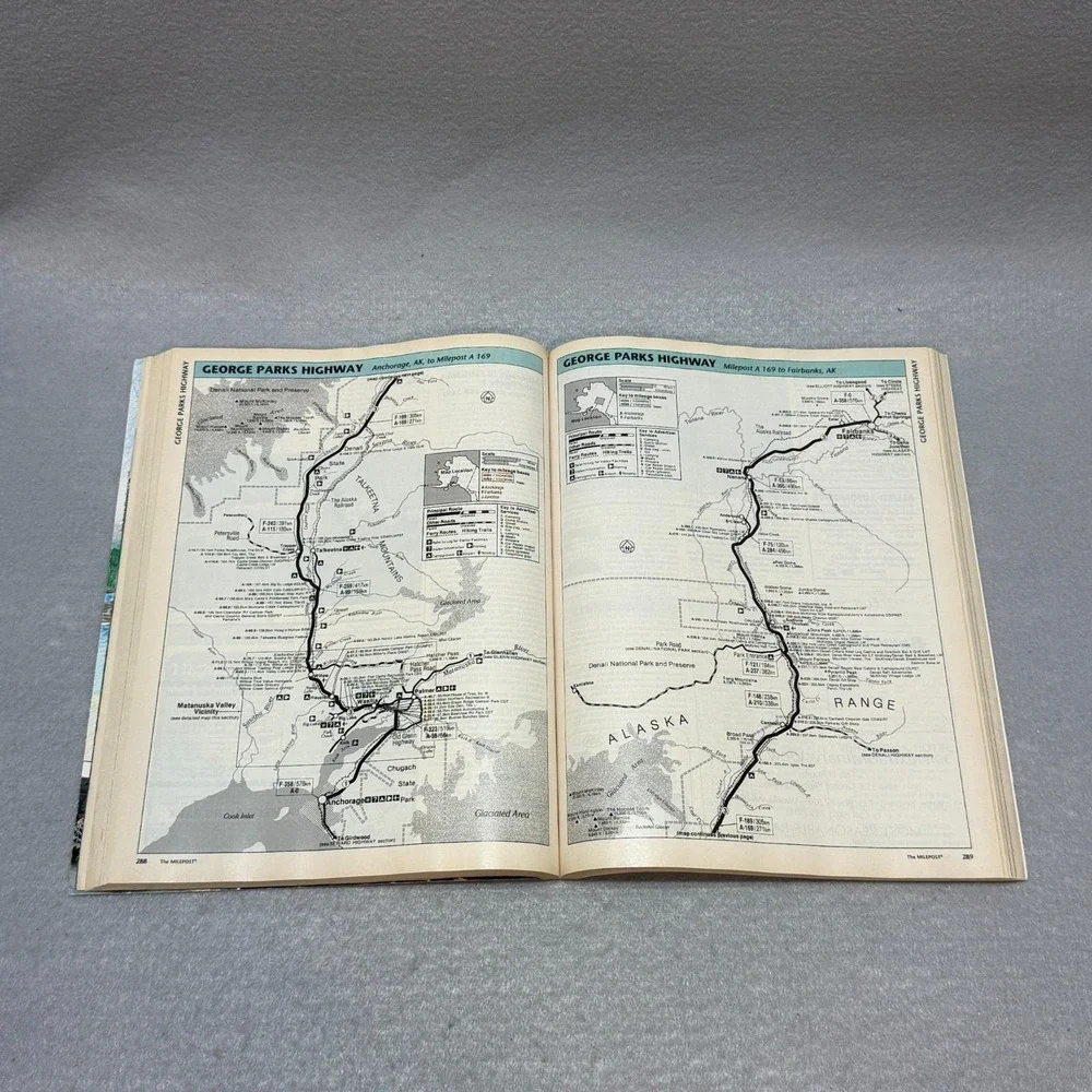 Vintage 1990 The Milepost 42nd Ed Alaska Highway RV Travel Guide Fold-Out Map